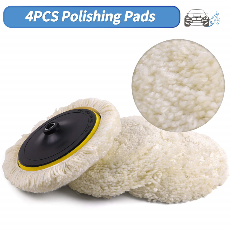 Car Detailing Wool Polish Wheel 7" - Dual/Single-Sided Yellow/White Automotive Tool