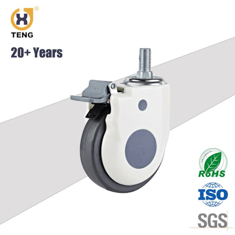 5 Inch Swivel TPR Medical Caster Wheels with Square Stem