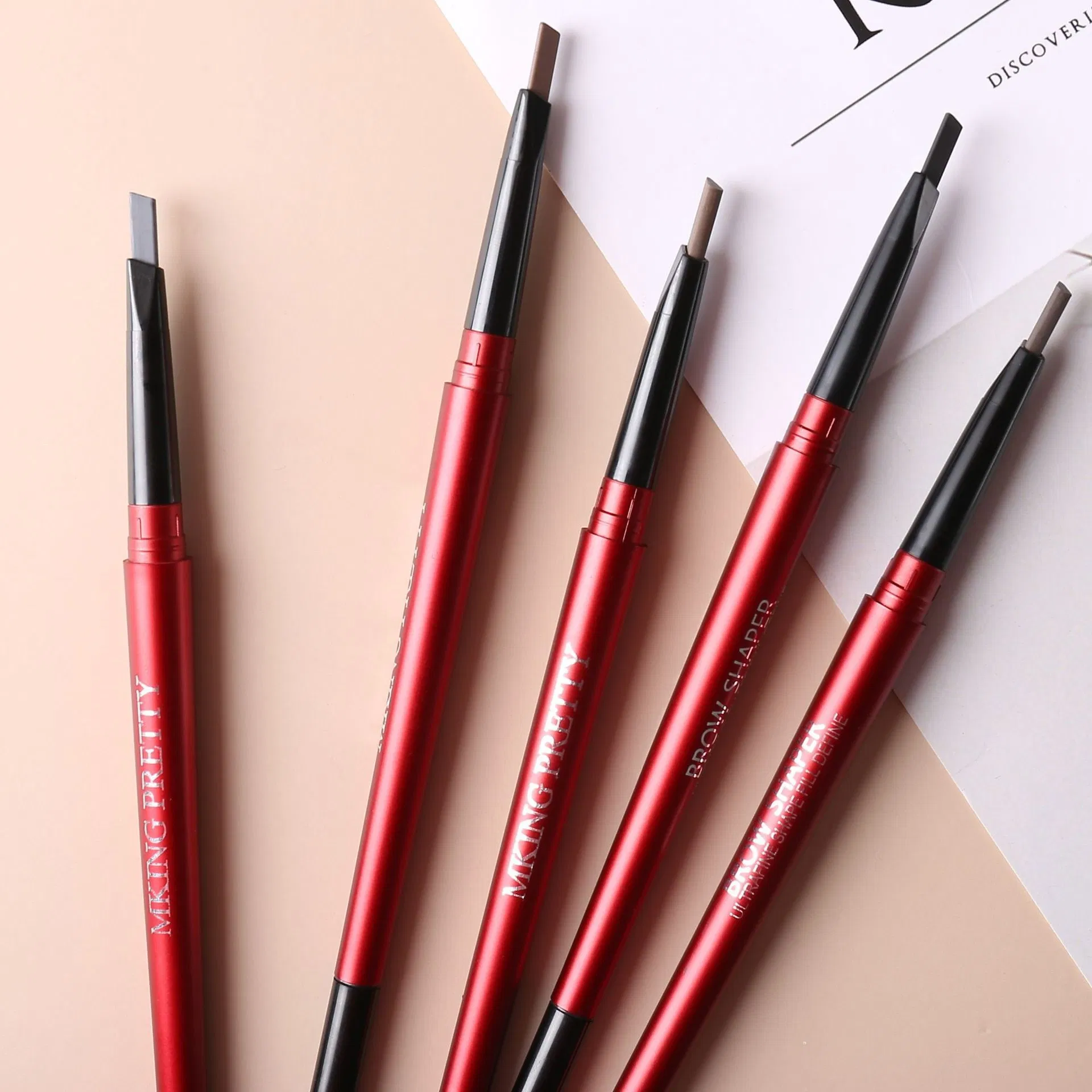 Ep04 Net Double-Head Extremely Fine Eyebrow Pencil Waterproof Sweat-Proof Permanent Non-Halo Eyebrow Pencil Two-Purpose Automatic Rotation Eyebrow Pen Factory