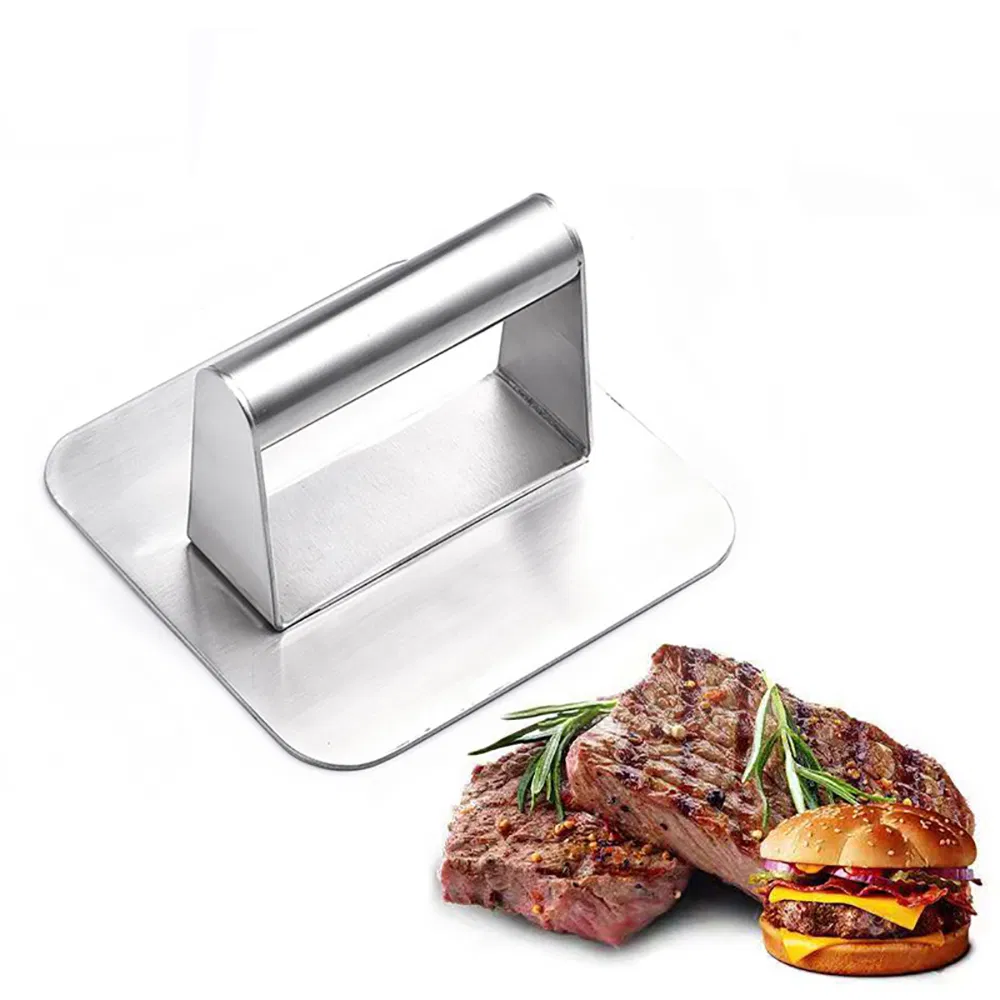 Stainless Steel Square Lattice Meat Press Board Steak Meat Press Wyz21628