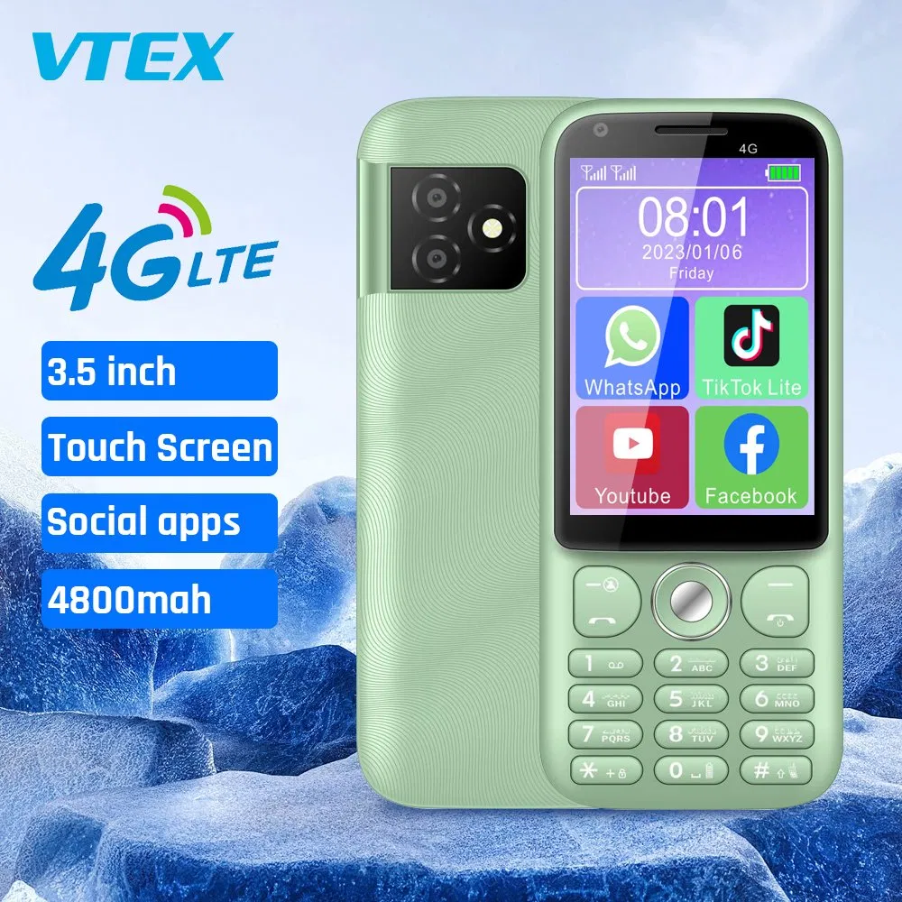 Кнопочный телефон 3.5'' с сенсорным экраном, 4G, большая батарея