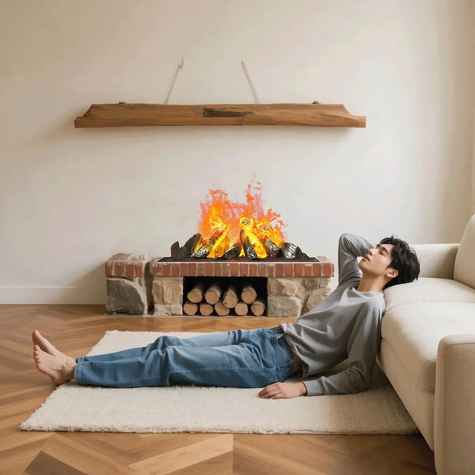 Top Quality 3D Vapour Steam Fireplace with Real Log Burning Effect