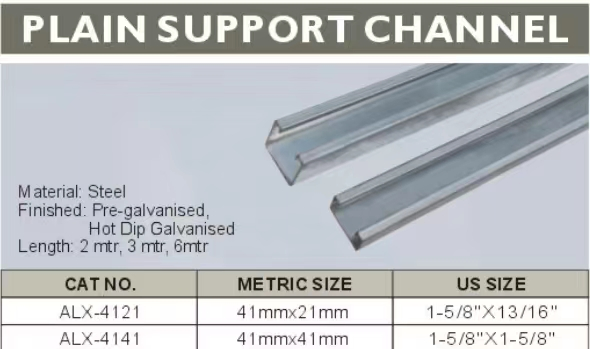 Steel Strut Channel for Construction Support