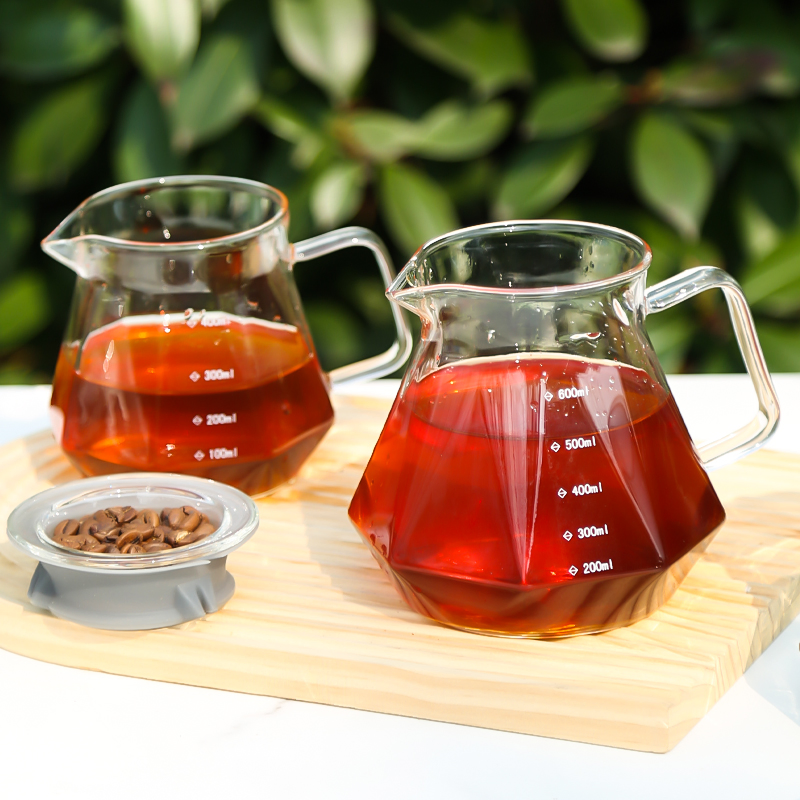 Premium Glass Pour Over Coffee Maker - Modern Design Sharing Brewer