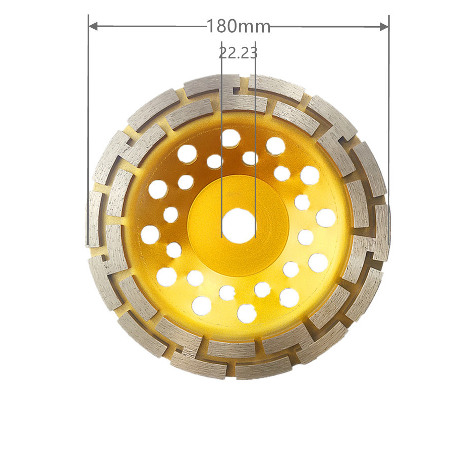 4.5 Inch Concrete Diamond Grinding Cup Wheel Angle Grinder Diamond Double Row Cutting Wheel for Grinding/Polishing/ Cleaning