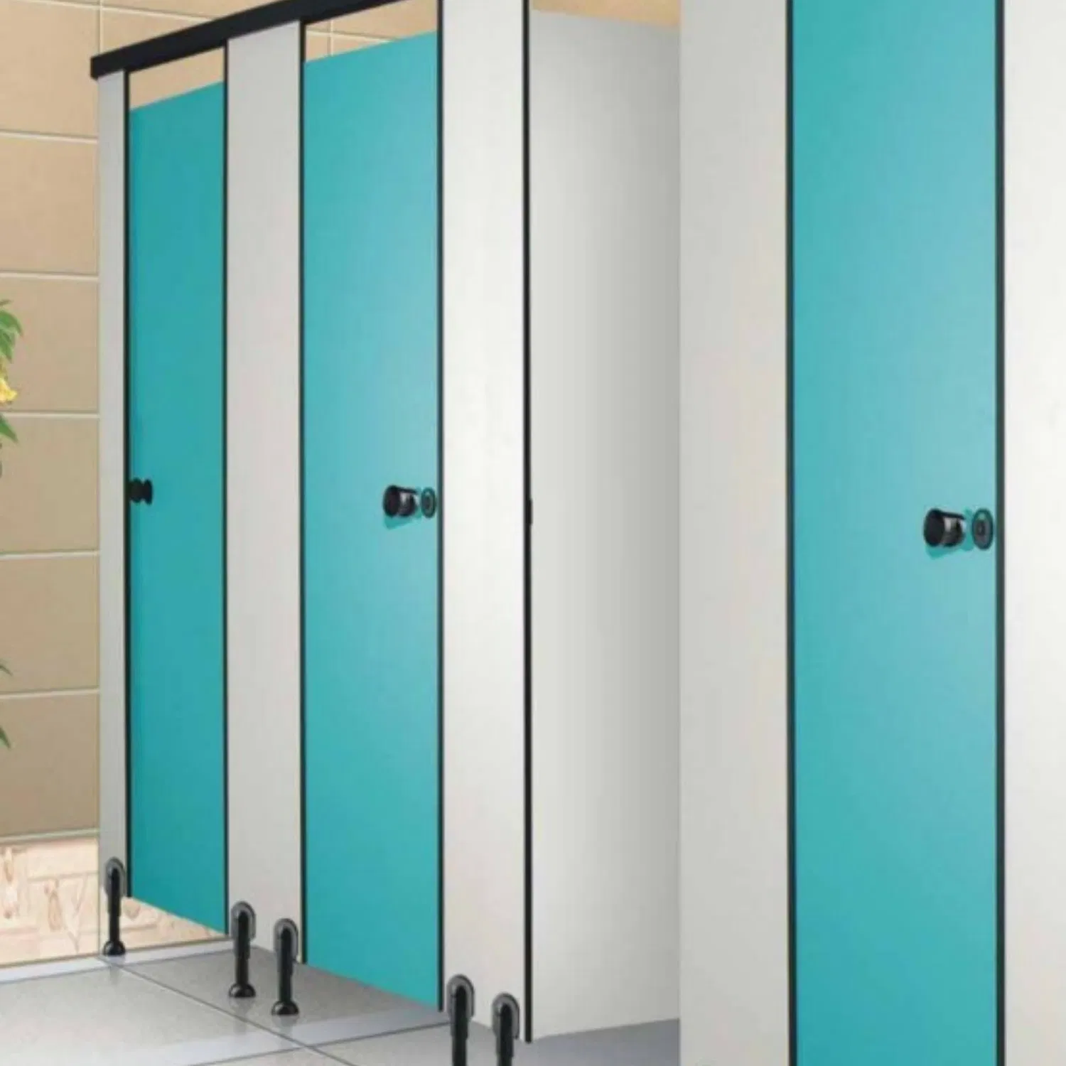 Waterproof Compact Laminated HPL Phenolic Toilet Partitions Cubicles