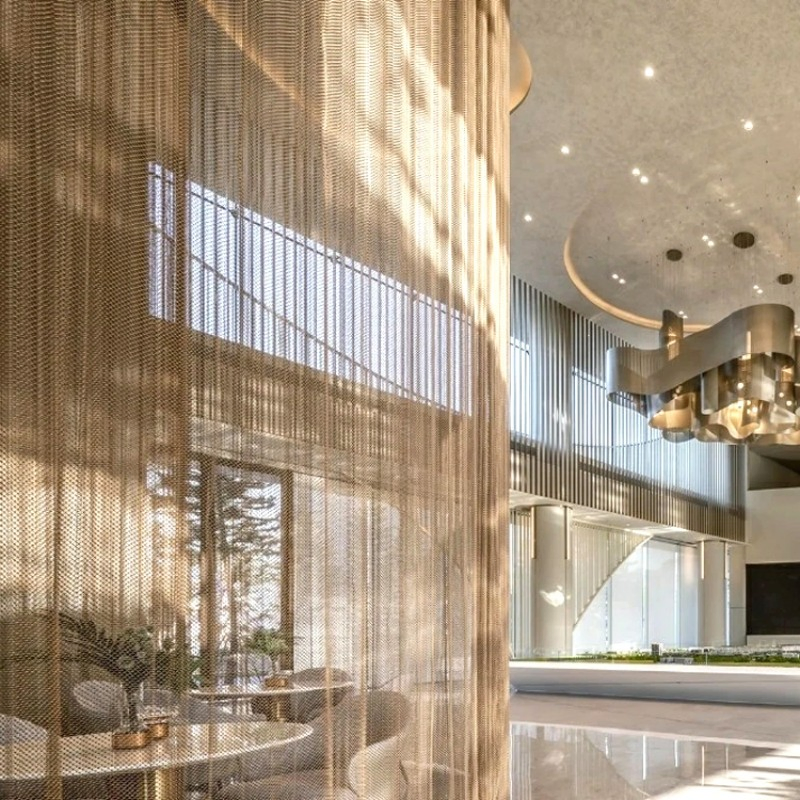 Factory Price Architectural Decorative Aluminum Metal Shower Curtain, Metal Coil Drapery, Fireplace Screen, Metal Mesh Chain Link Curtain