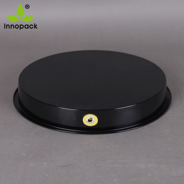 Custom Printed Black Round Tin Tray
