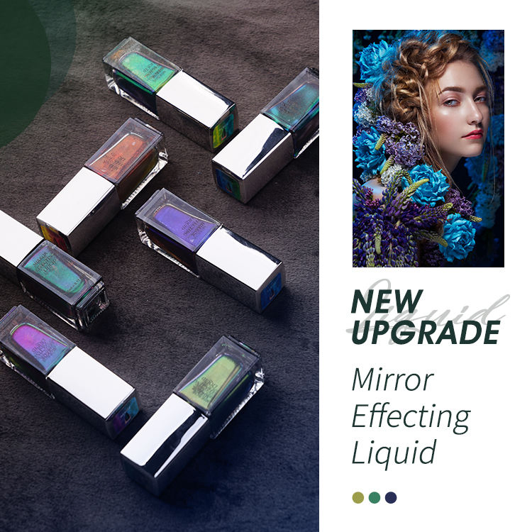 Colored Mirror Effecting Liquid New Arrivals 10ml Aurora Pearl Metallic Mirror Nail Polish No Dust Magic Liquid Chrome Nails