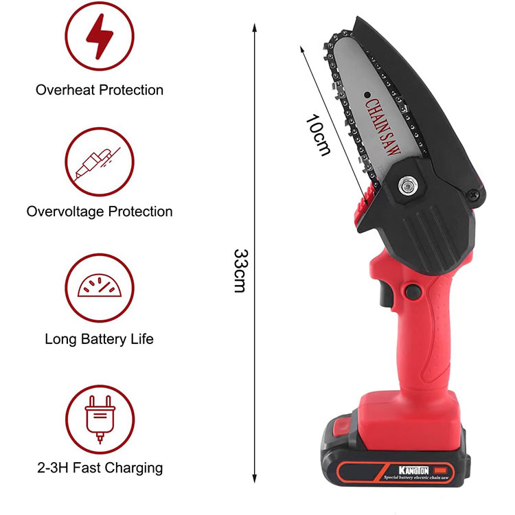 4 Inch Mini Chain Saw Lightweight Cordless Mini Chain Saw Rechargeble Electric Chainsaw