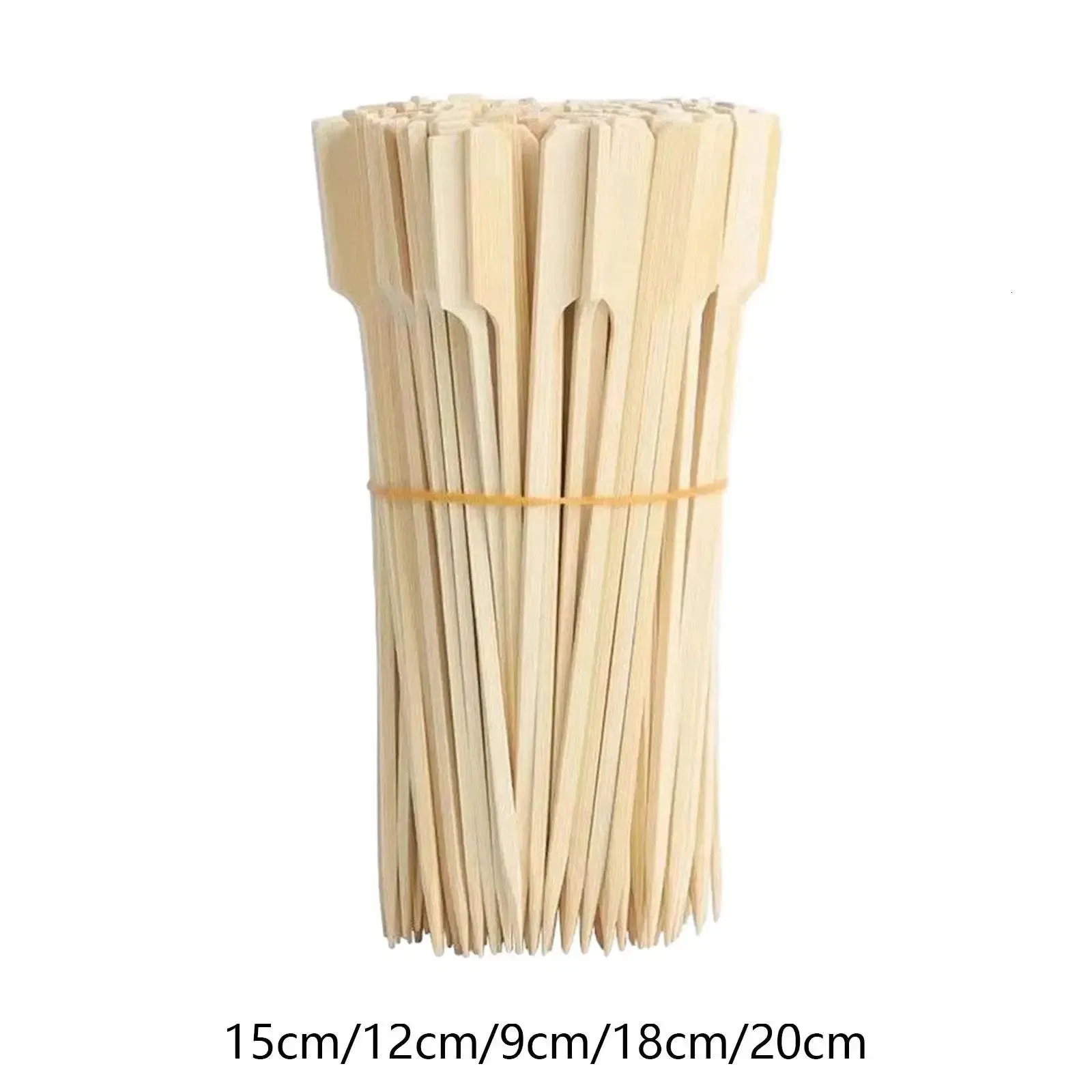 Custom Size Logo Flat BBQ Bamboo Gun Skewer Sticks Teppo Skewer Sizes 9/10/12/15/18/25/30 Cm