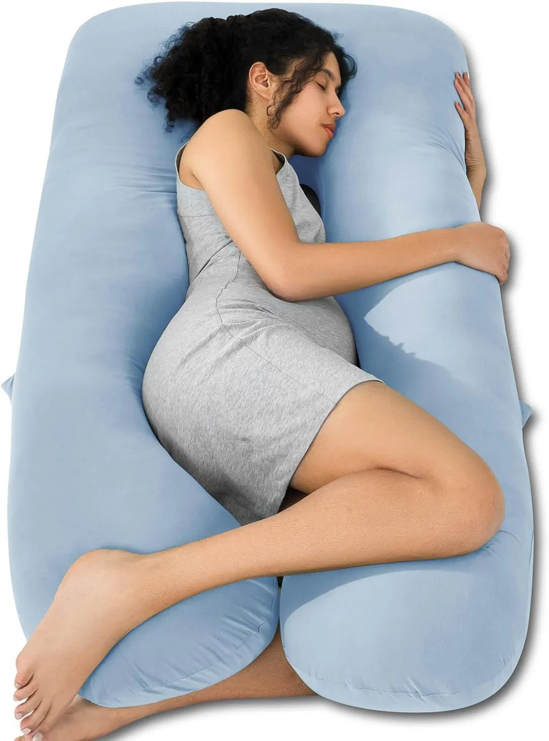 Full Body Support Maternity Pillow with Adjustable Wedge, Maternity Body Pillow for Pregnant Women with Velvet Cover