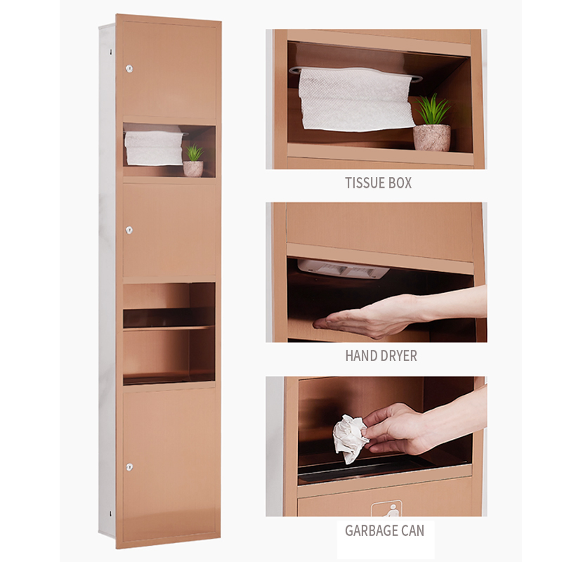 Настенный держатель для бумаги и мусорная корзина из нержавеющей стали 304