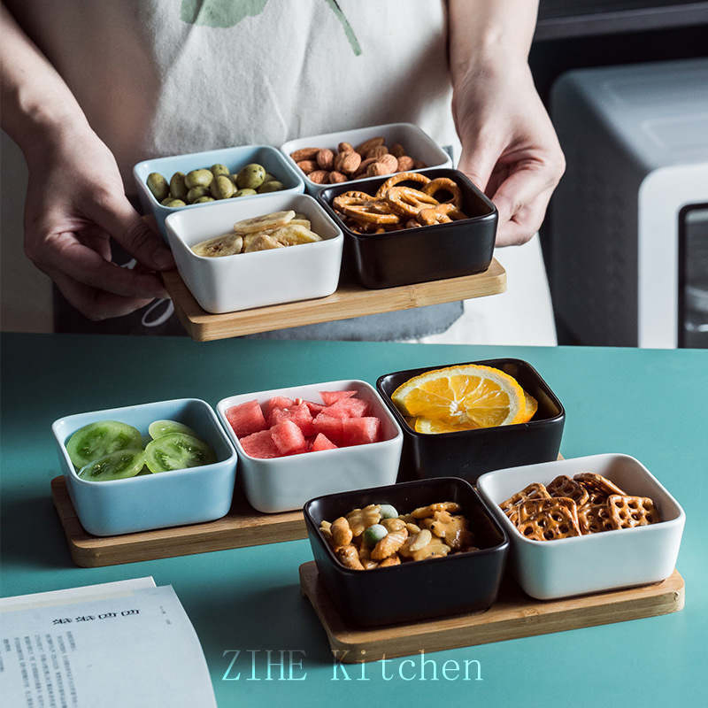 Ceramic Divided Dim Sum Creative Soy Sauce Seasoning Plate