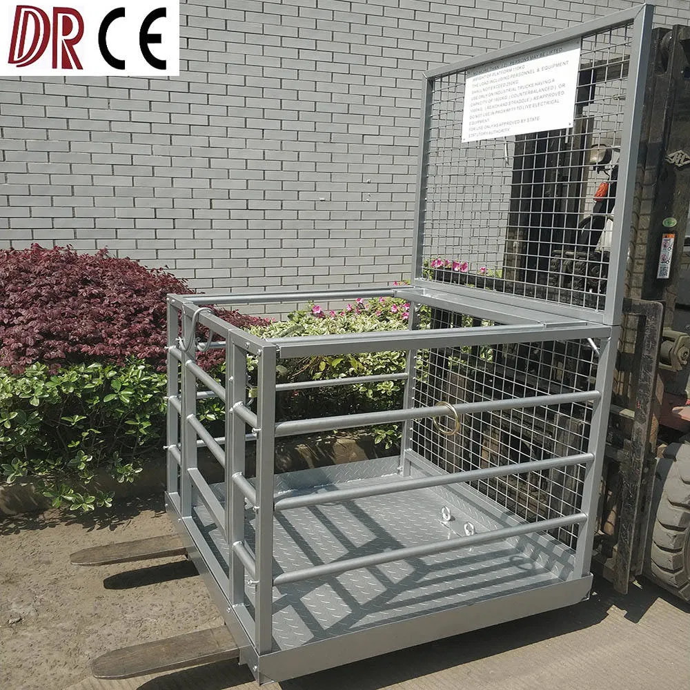 Safety Cage for Aerial Work Platforms Fits Boom Lifts & Forklift Attachment CE Certified, Protective Design