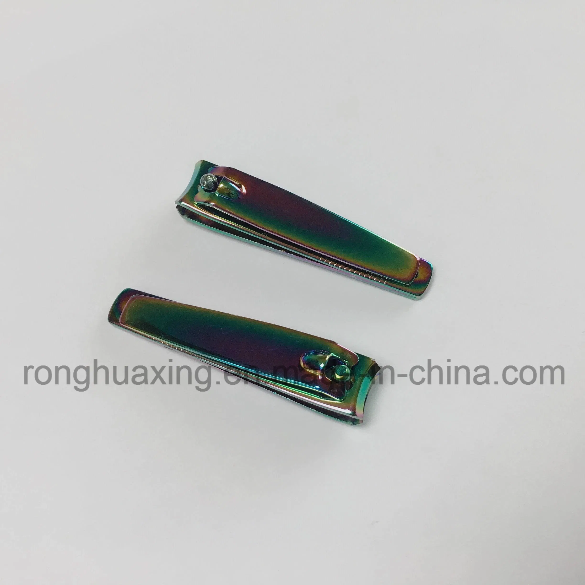 Deluxe Middle Nail Clipper with Rainbow Titanium Plating