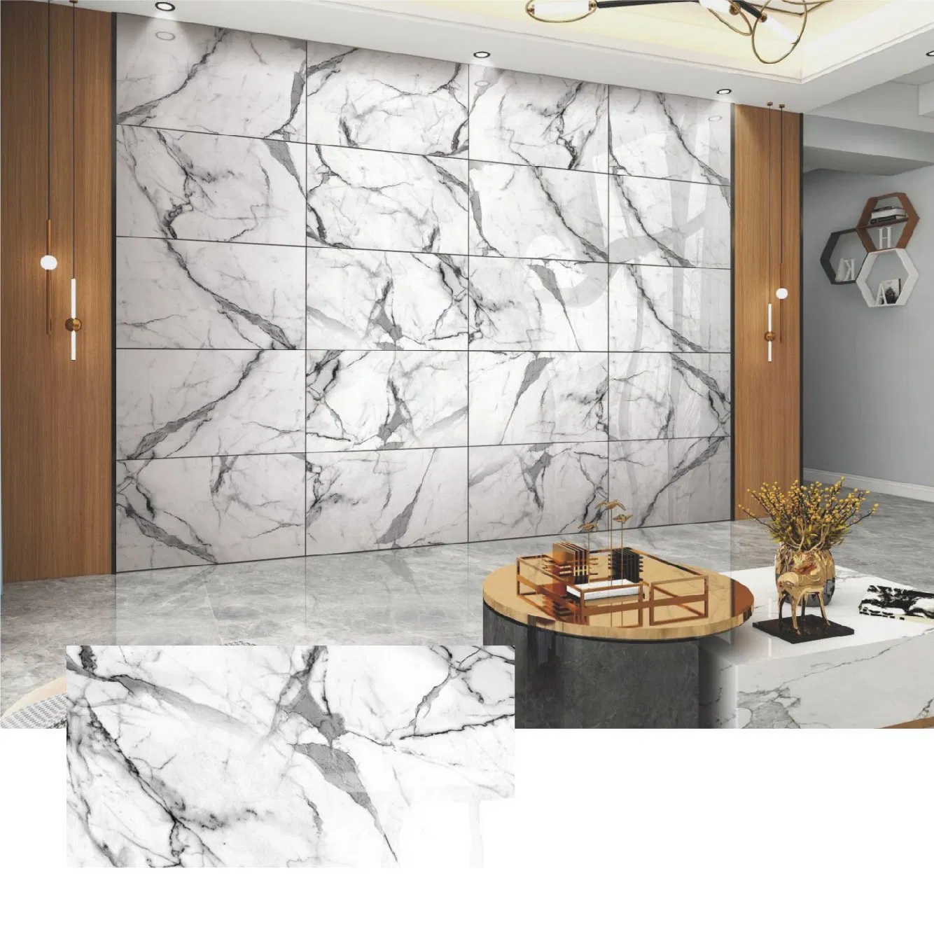 2.6mm Long Lasting Marble Sticker Waterproof for Wall Roll 7 to 8 Year Service Life