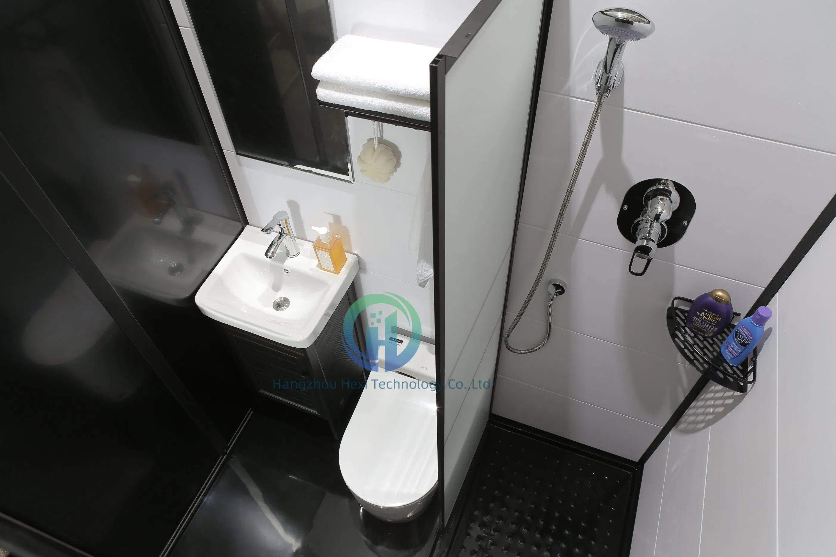 Sanitary Ware Glass Design Hotel Complete Shower Steam RV Sink Toilet Prefab Bathroom