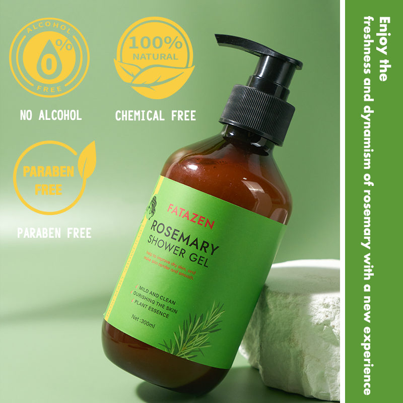 Private Label Skin Care Products Natural Moisturizing Shower Gel Luxury Organic Body Cleanser Rosemary Bath Shower Gel