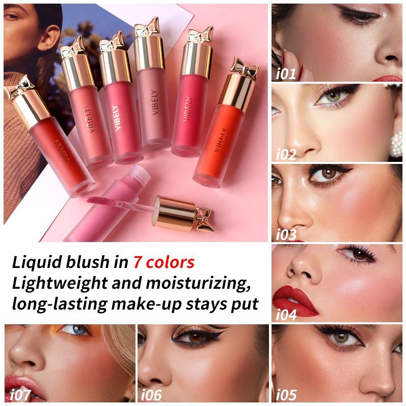 Makeup Lip Eye Cheek 3-in-1 Natural Pigment Waterproof Matte Cream Liquid Blush