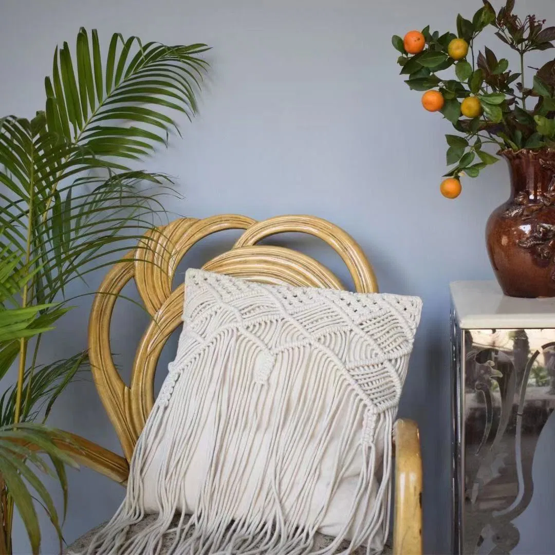 Stylish Macrame Cushion Cover with Bohemian Chic Design