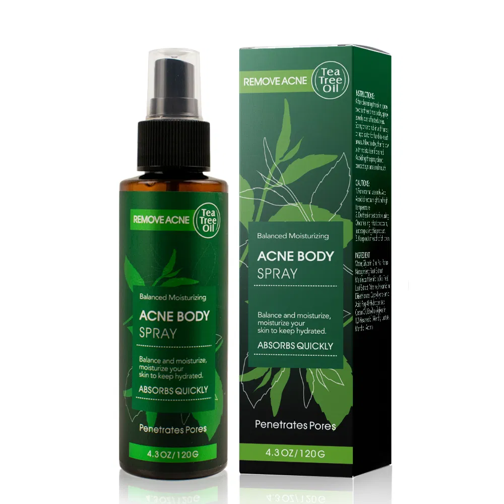 Private Label Tea Tree Oil Extract Treatment Spray Facial Mist Anti-Acne Remover Glowing Whitening Hydrating Face Body Spray