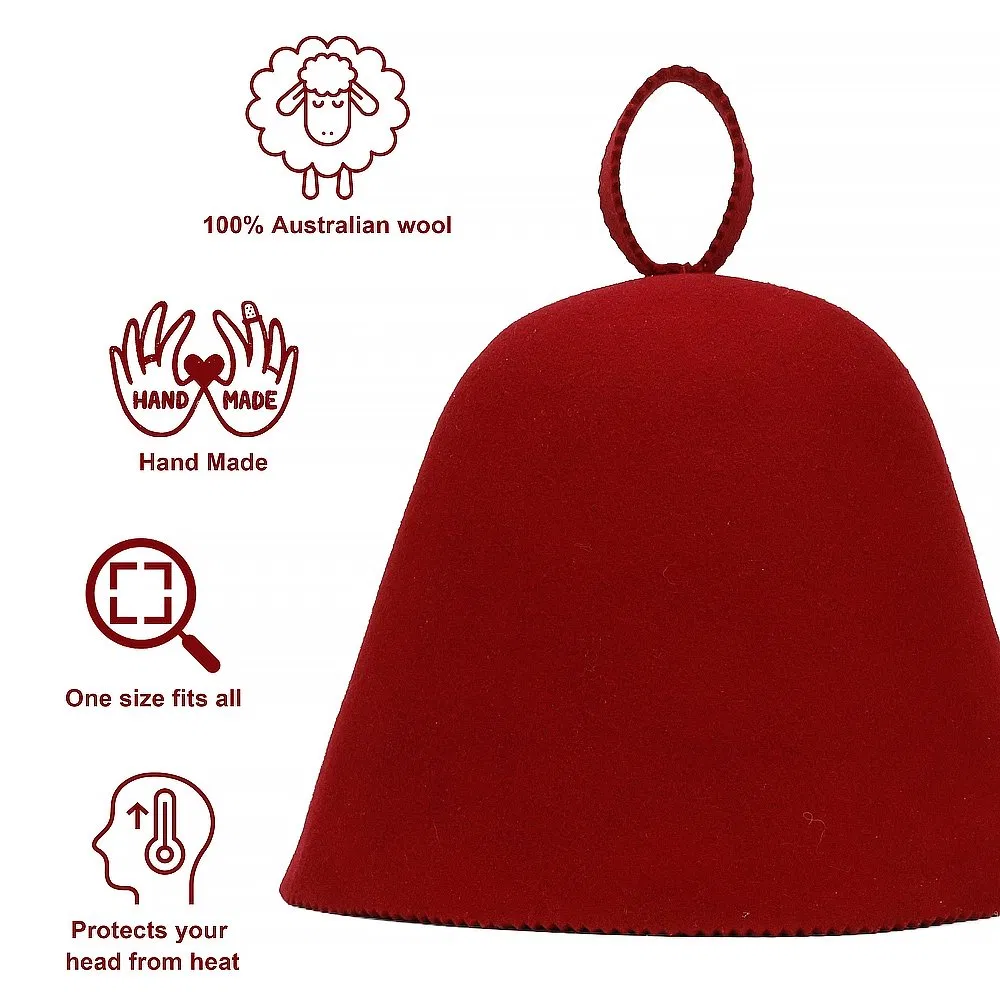 Custom Color Russian Popular Wool Felt Sauna Hat for Men and Women