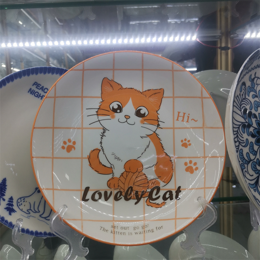6.25"Rice Coup Children Healthly Plate Printing Decal Porcelainware Ceramics Tableware