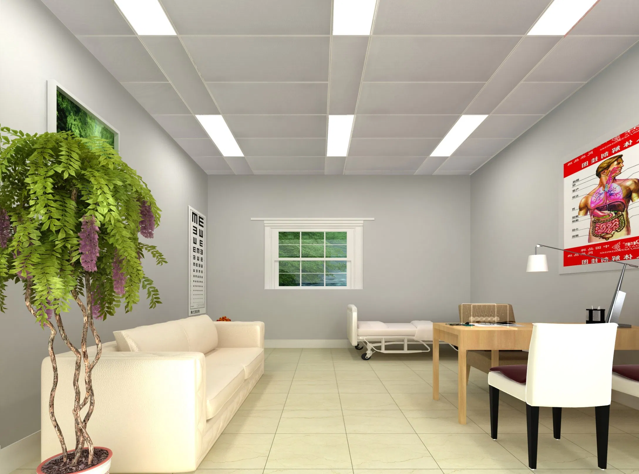 Fire-Resistant Gypsum Board Commercial Gypsum Ceiling SGS Tested Gypsum Panels