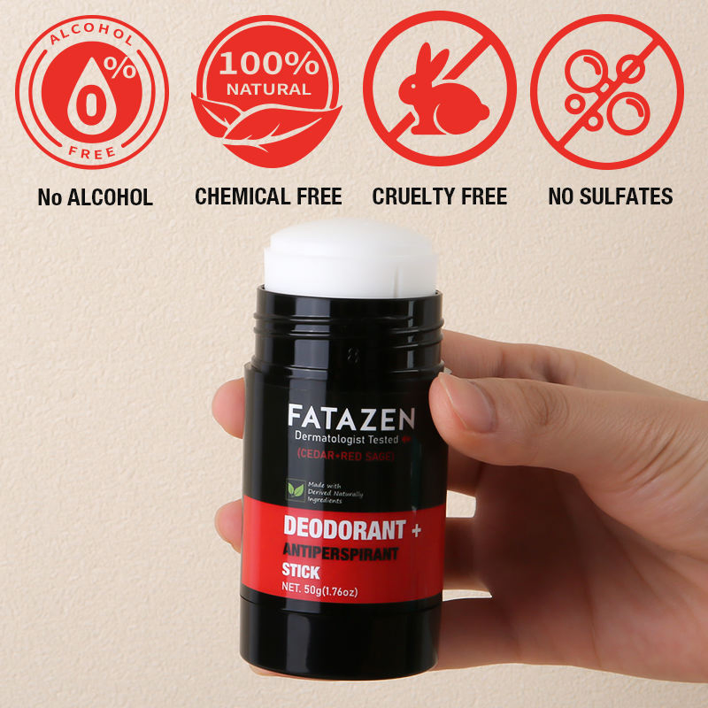 Fatazen Hot Selling Herbal Deodorant Antiperspirant Stick Natural Vegan Cedar Red Sage Fragrance Deodor Balm Deodorant Stick