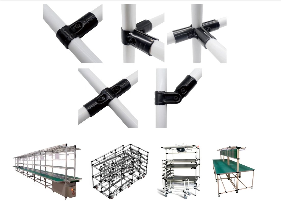 Stainless Steel Coupling Pipe Fitting for Pipe Rack System for Modular Pipe and Joint System in Lean Manufacturing/ Workstation/ Production Line/ Rack/ Cart