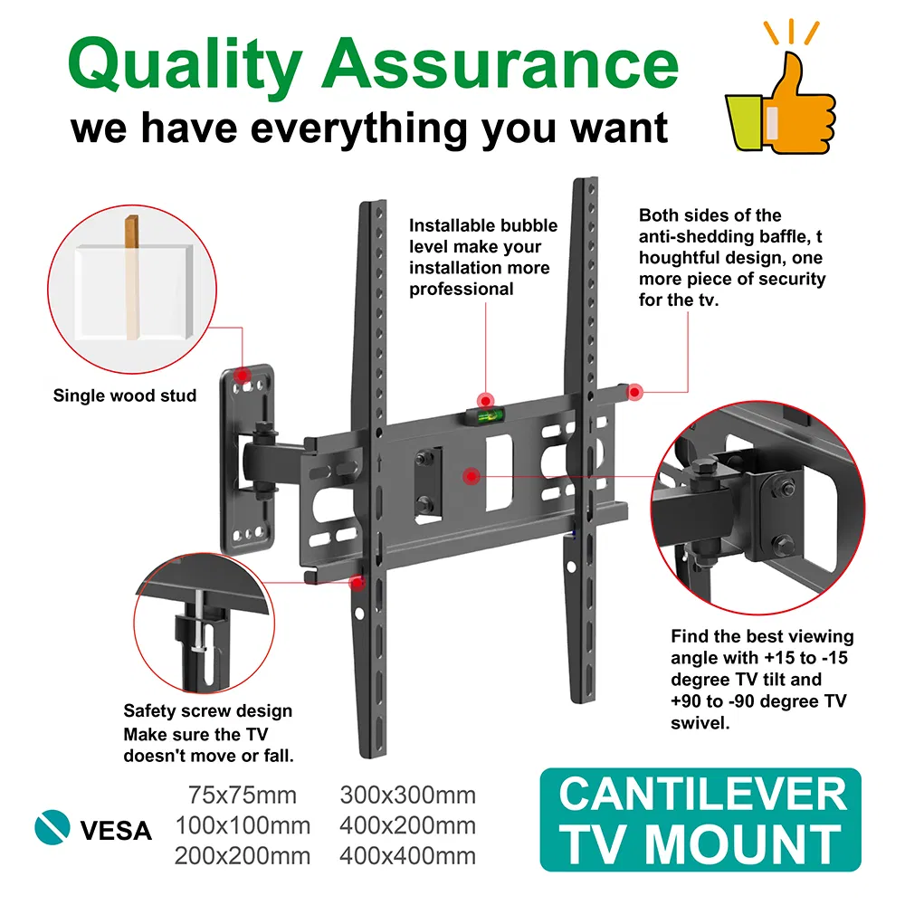 Кронштейн для ТВ Full Motion с наклоном, Vesa 400x400 мм