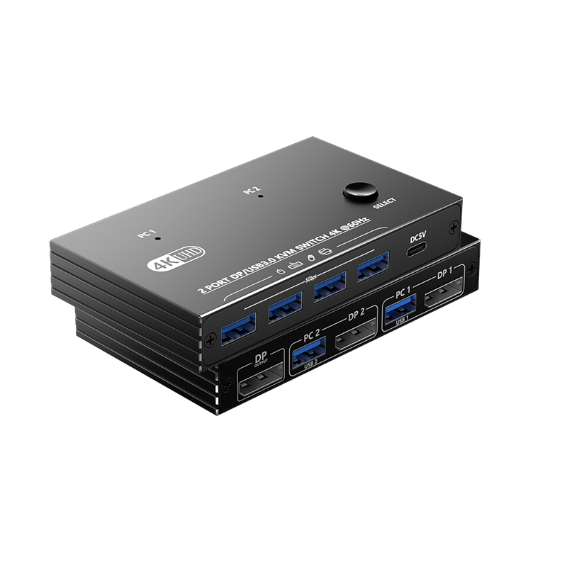 KVM-переключатель EL-K601 2 порта DP/USB 3.0, 4K@60Гц