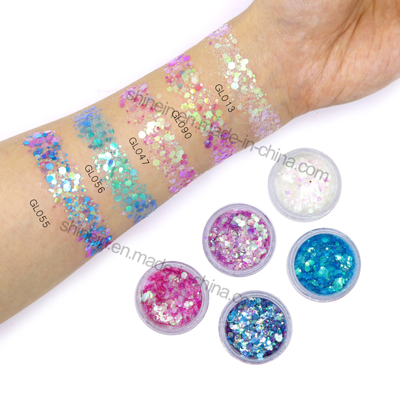 Mix Color Unicorn Holographic Nail Chunky Glitter Pet Face Body Makeup Glitter
