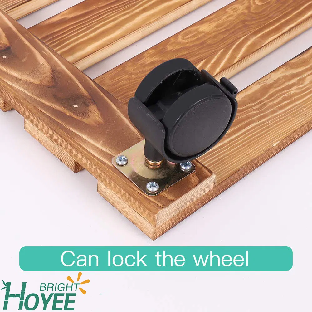 Wholesale Plant Caddy Wooden Plant Stand Rack Square Indoor Outdoor on Roller Patio Flower Pot
