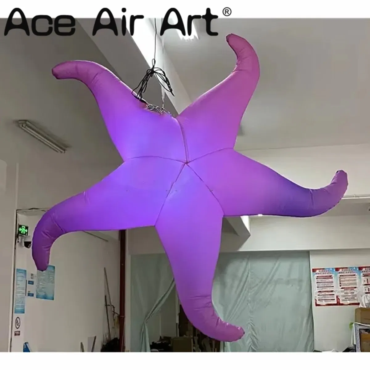 Ceiling Inflatable LED Light Starfish Model for Music Festival Stage Decoration