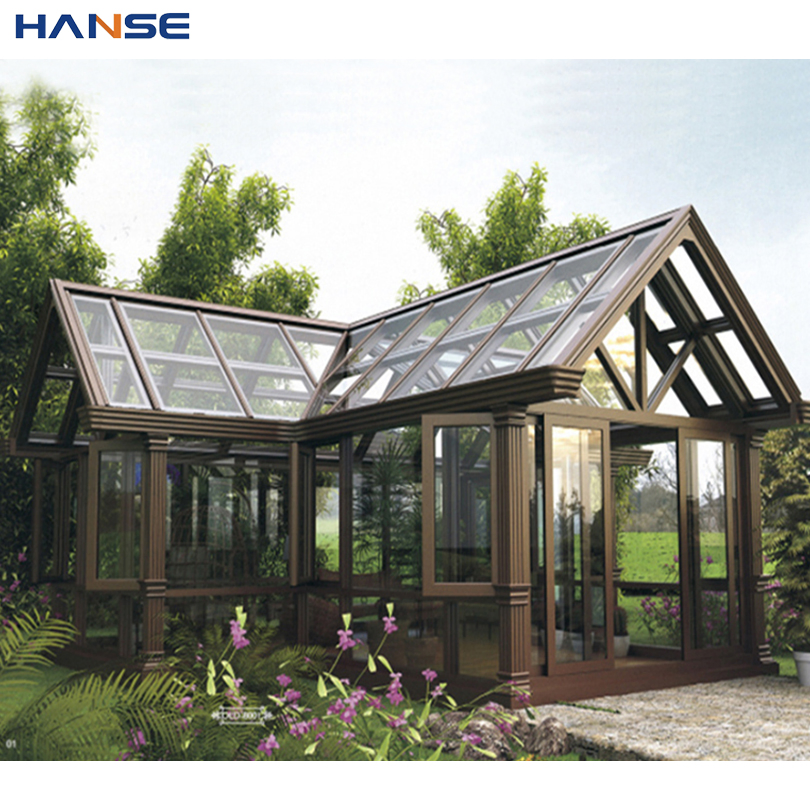 Freestanding Insulated Waterproof Tempered Glass House Aluminum Gable Sunroom for Veranda Backyard