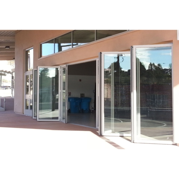 Cbmmart Modern High Aluminum Double Glass Accordion Large Bi Fold Sliding Exterior Main Entrance Patio Folding Door