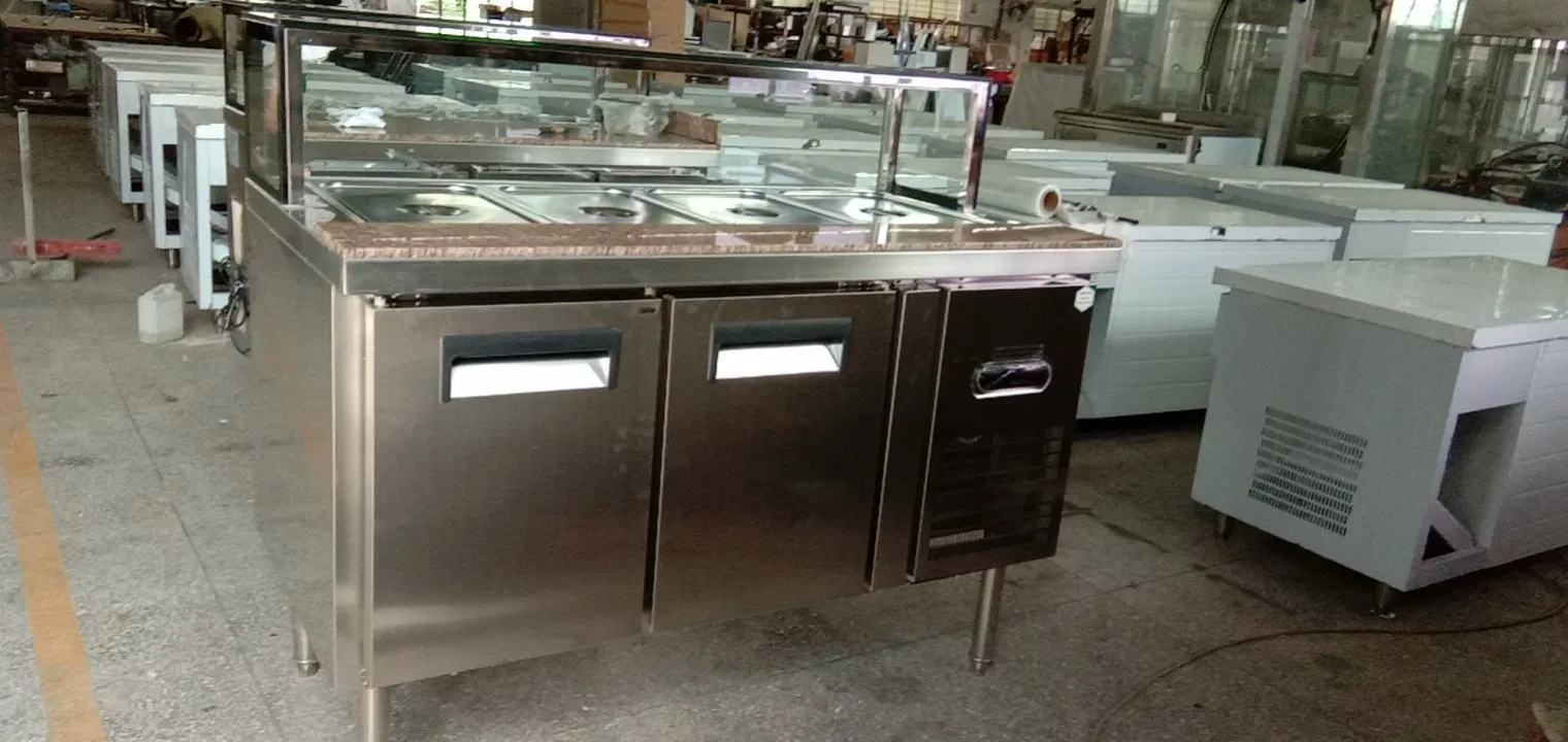 Junjian Customized Counter Work Bench Refrigerator with Chopping Block