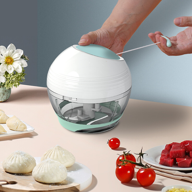 Manual Mini Food Chopper Onion Garlic Chili Portable Hand Pull String Cutter