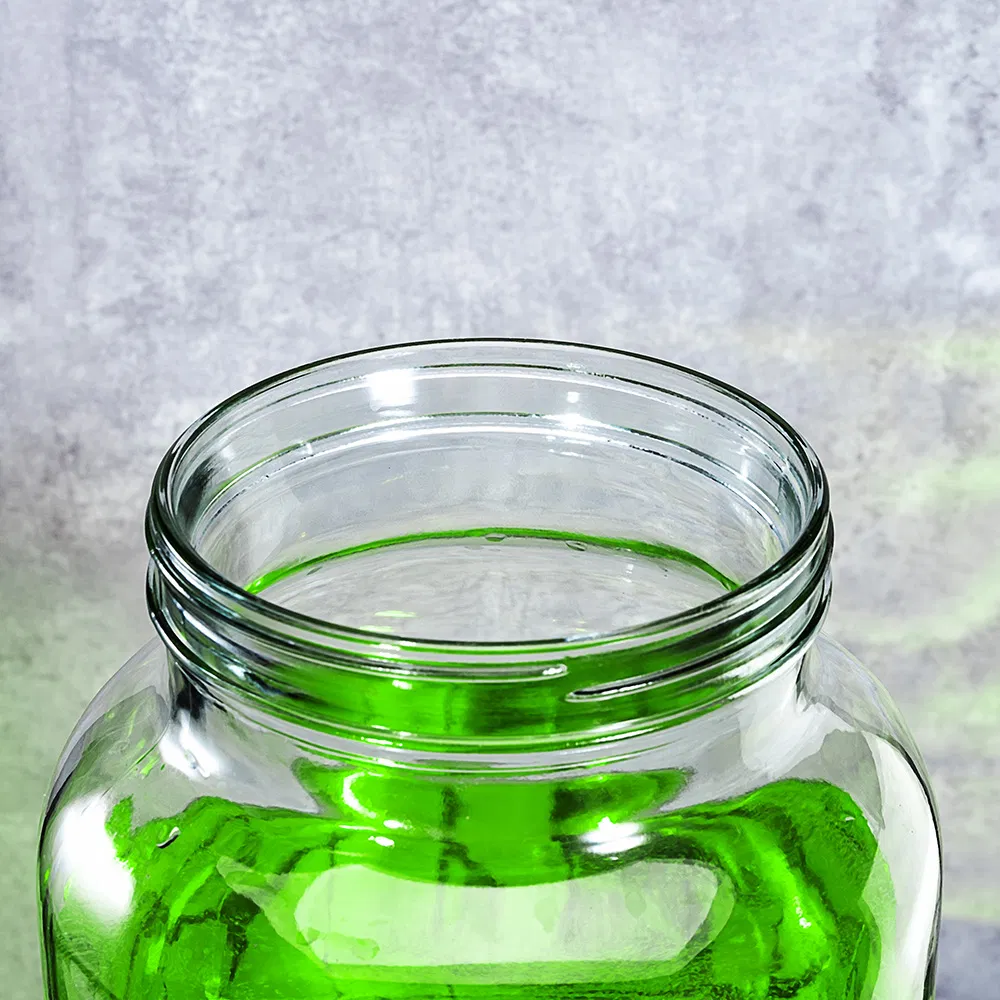 5.5L Glass Jar with Metal Lid and Shelf Glass Beverage Cold Drink Juice Dispenser for Parties Soda Lemonade Infused Water Punch