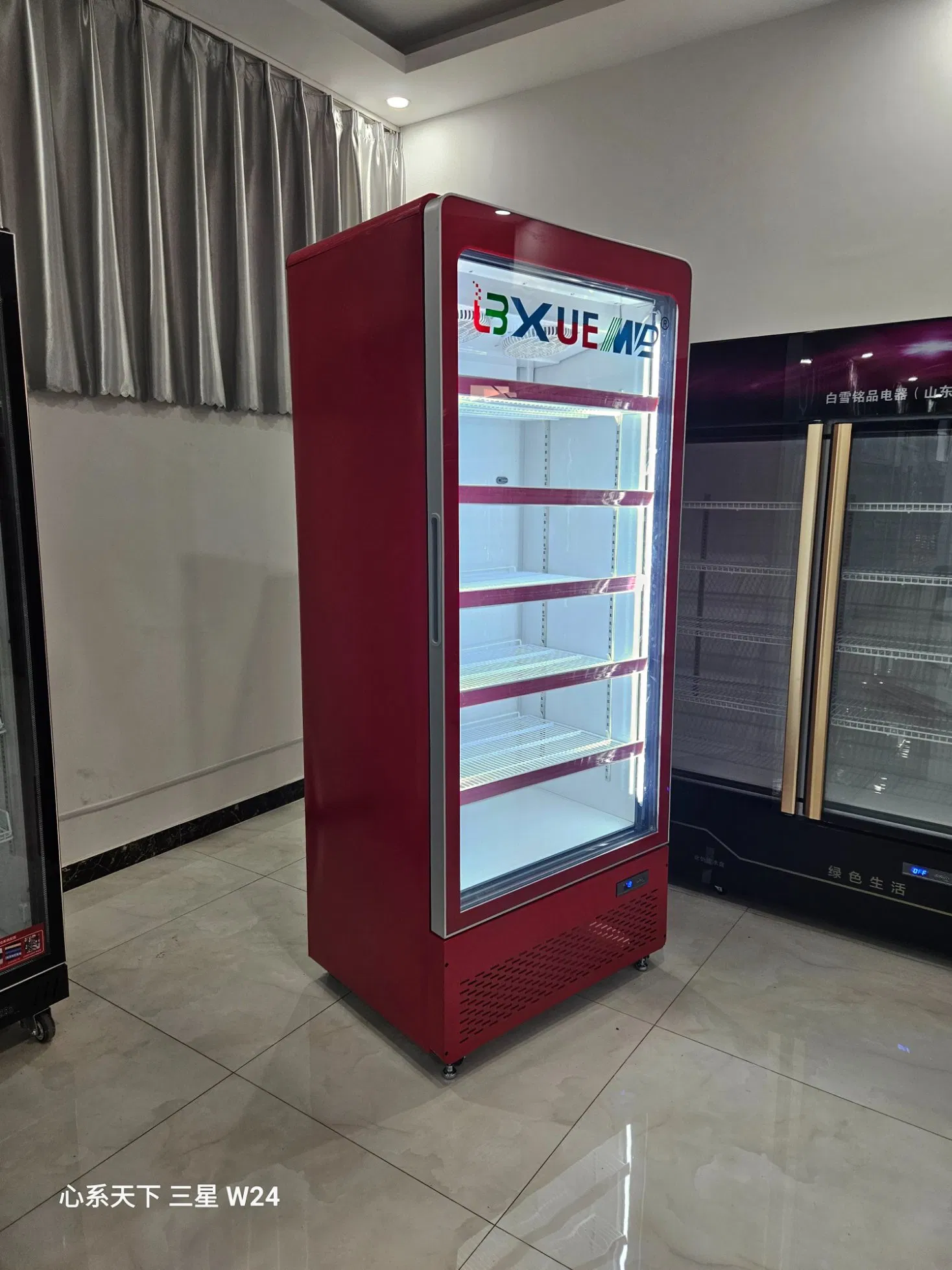 Coca Colar Supermarket 5 Layers Shelves Upright Commercial Cold Drink Cooler Fridge