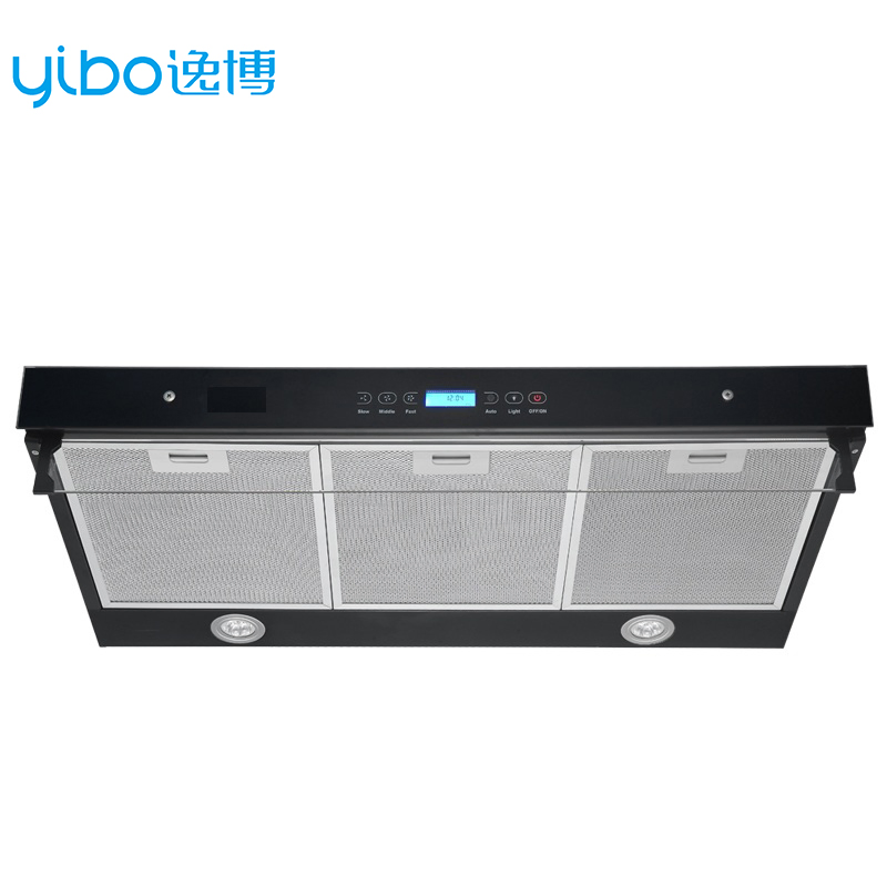 Stylish Kitchen Equipment Seamless Range Hood for a Home Kitchen Polished Cooker Hood Body Shell and Round LED