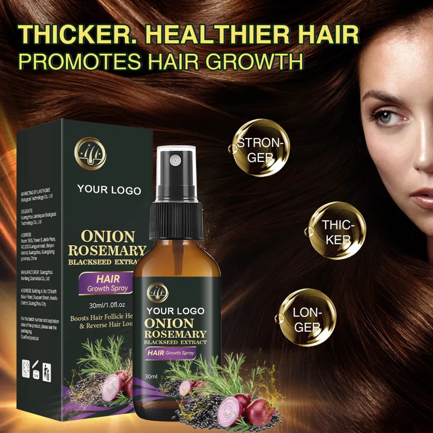 Cosmetics Hair Beauty Skin Care Product Organic Treatment for Hair Loss Hair Growth Spray
