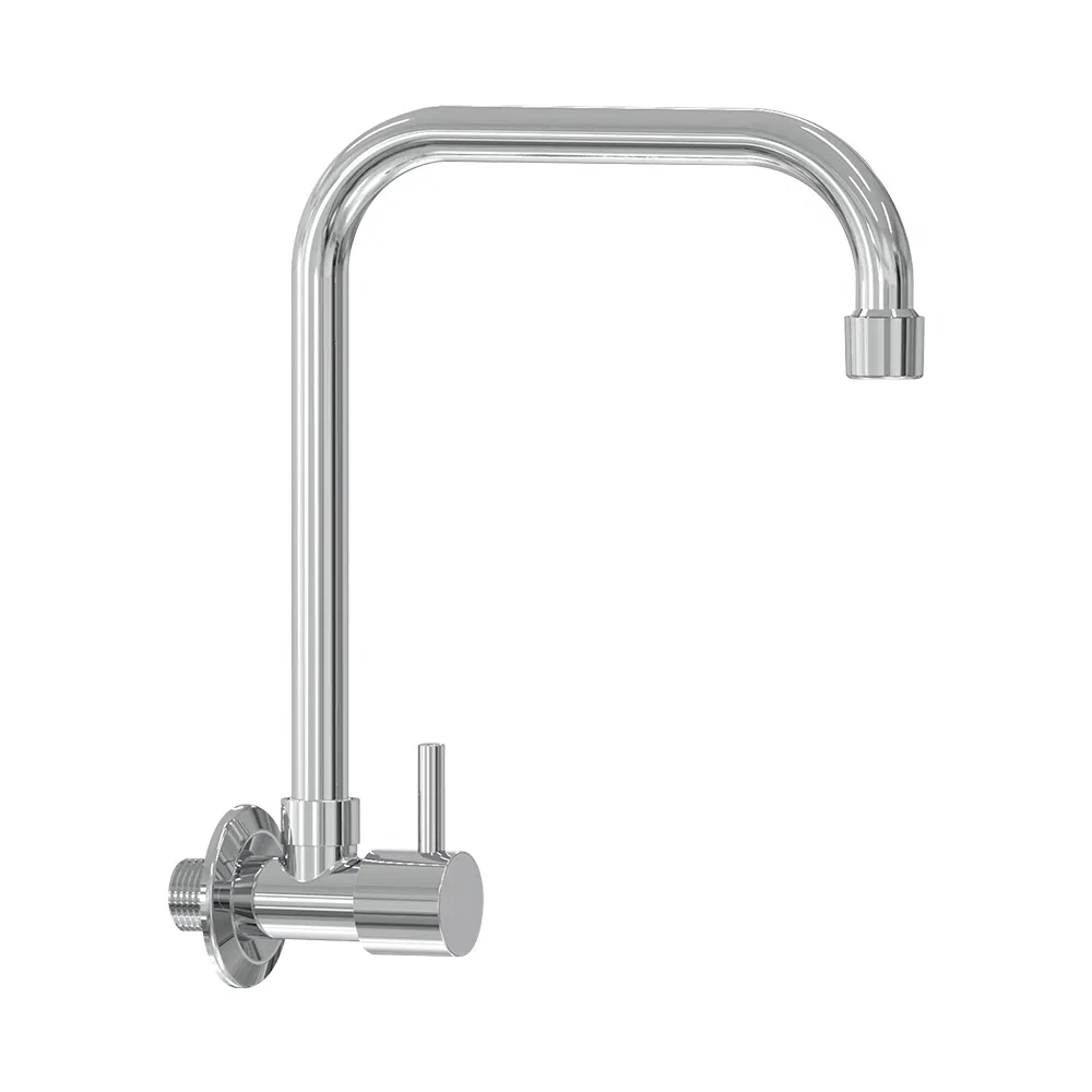 Sanitary Ware Chromed High Spout Sink Tap Brass Cold Water Faucet