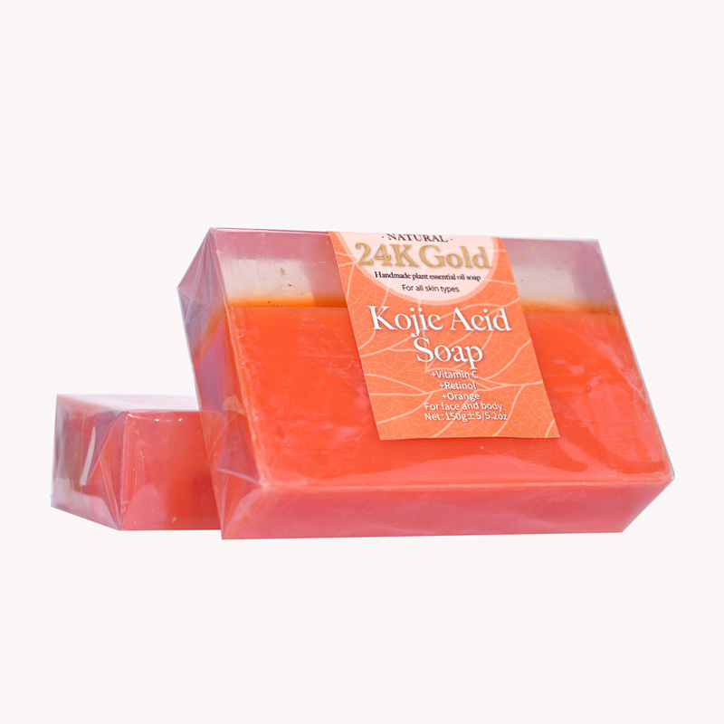 Beauty Cosmetics Skin Care Vitamin C 24K Gold Foil Kojic Acid Soap