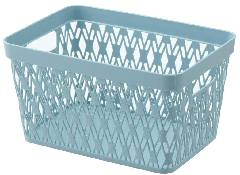 Multi Size Rectangular Colorful Desktop Plastic Storage Basket with Handle