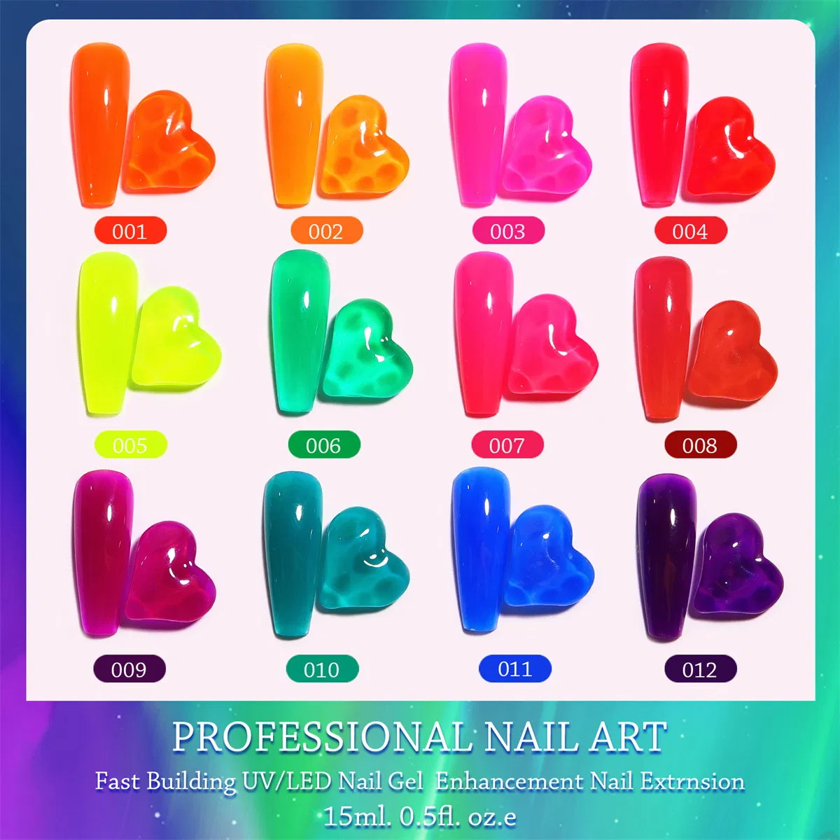 Nail Crystal Fluorescent Extension Adhesive Without Paper Holder Painless Nail Extension Tool Phototherapy Nail Fluorescence Color UV Polish Gel