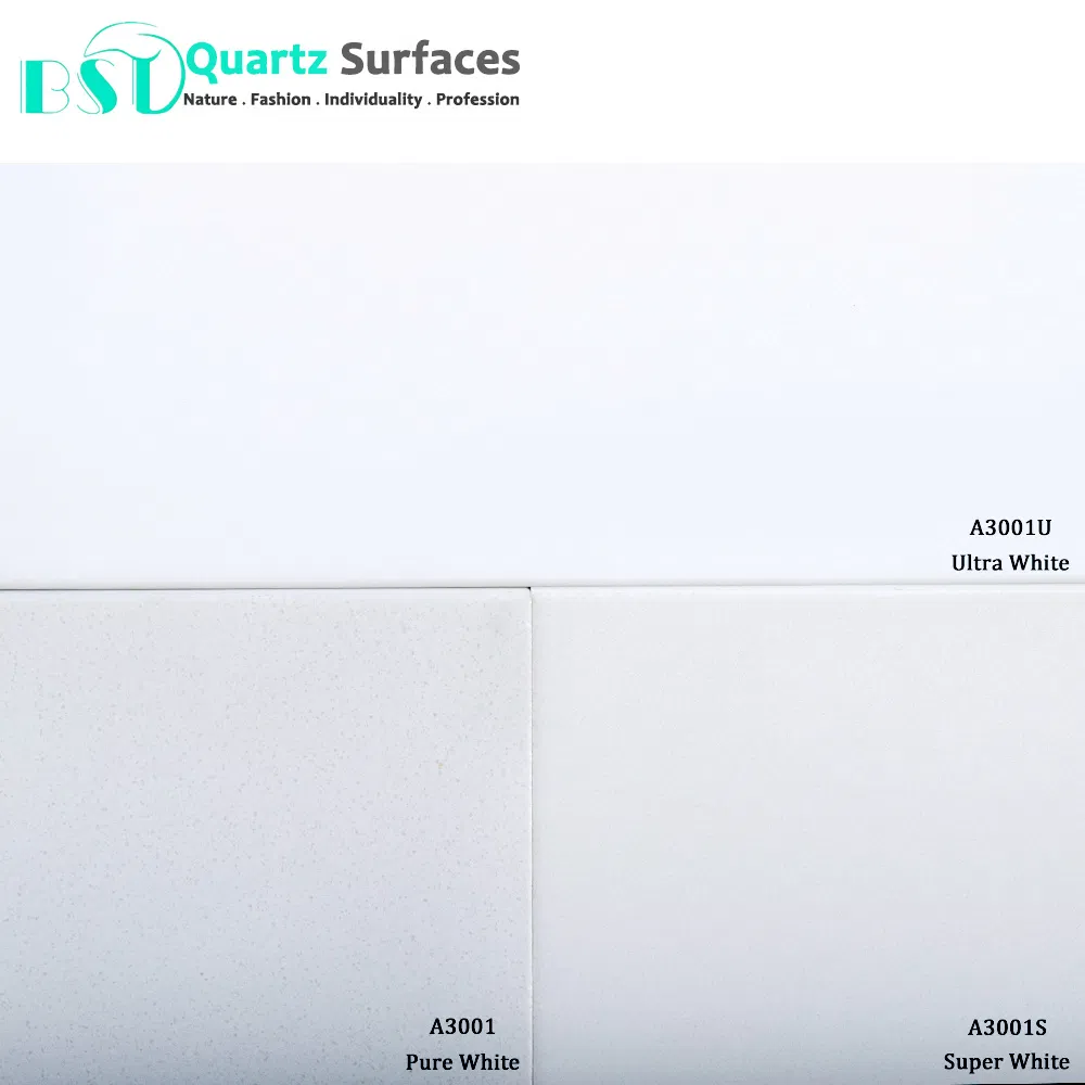 Artificial Super White Quartz Stone with 93% Natural Quartz Material