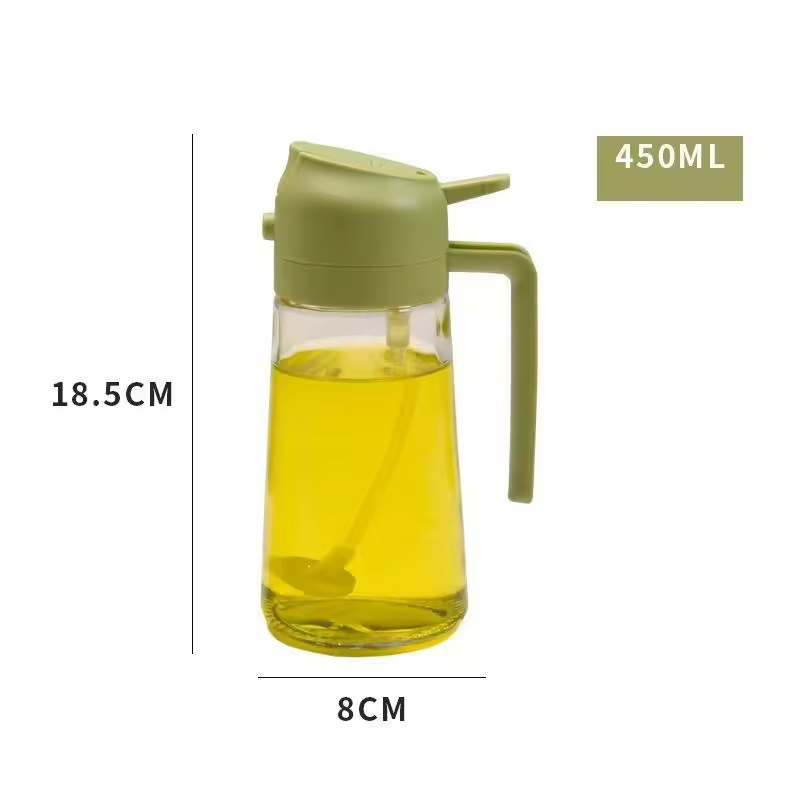 Spray 2-in-1oil Dispenser Glass Bottle for Kitchen 16oz Oil Spray Bottle Olive Oil for Cook Kitchen Accessories for BBQ W24-234